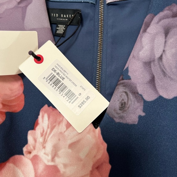 Ted Baker Pink and Blue V-Neck A-Line Sundress - Picture 2 of 6